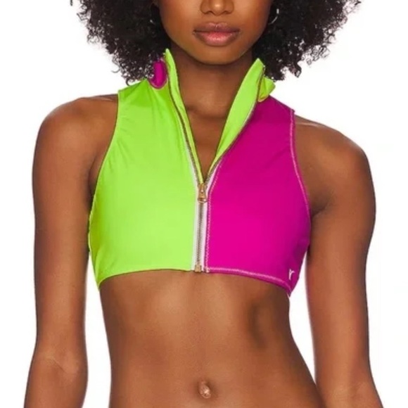 LoveShackFancy X Hurley Color Block Bikini Top Size XS - Picture 1 of 10